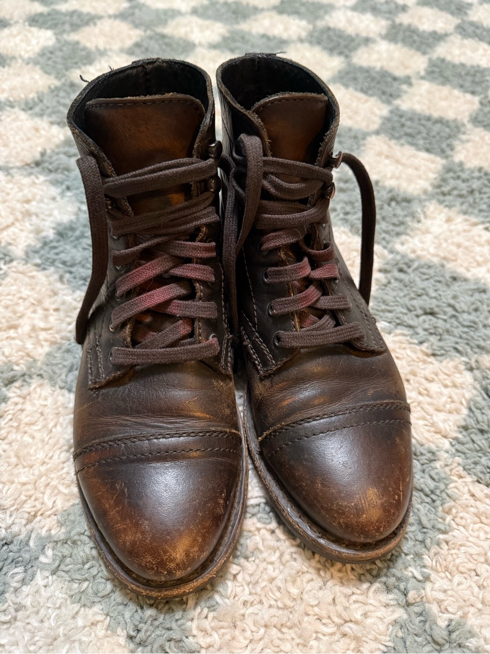 Thursday Boot Co Womens Everyday Chocolate Brown Leather Cap Toe Lace Boots 6.5